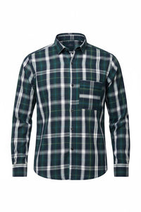 Classic Green & White Checkered Cotton Shirt
