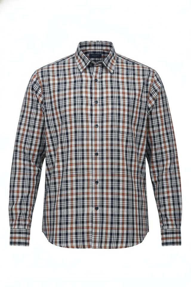 Rust & Black Premium Checkered Shirt