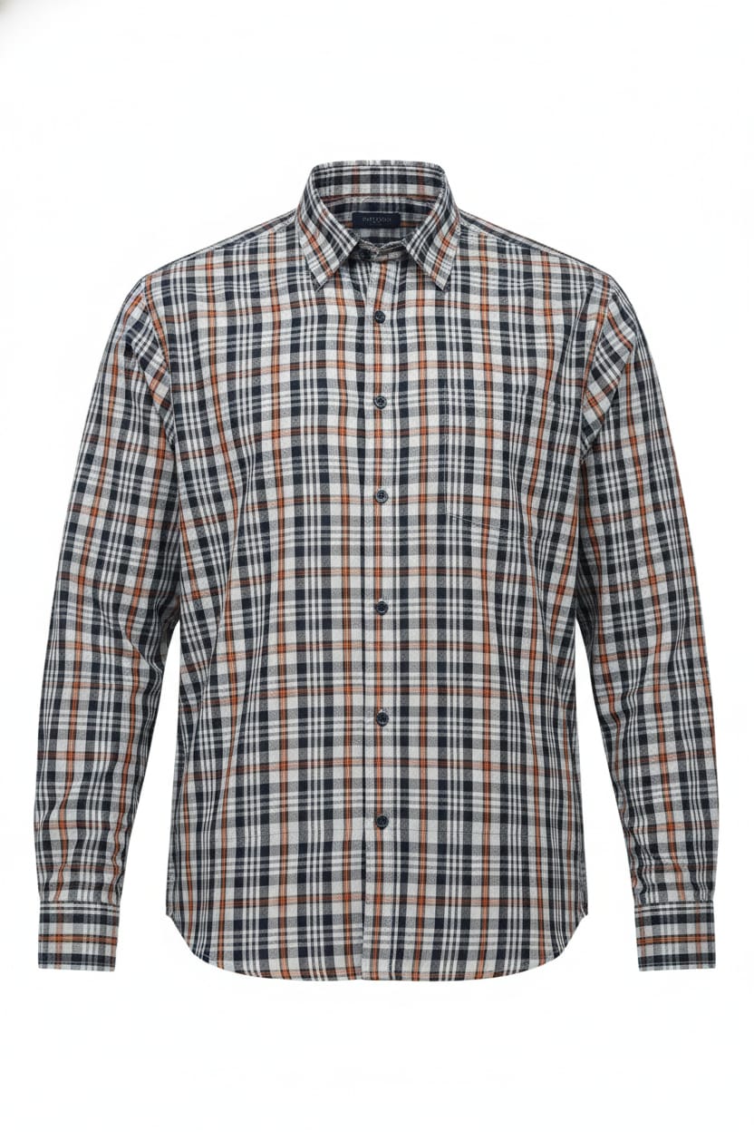 Rust & Black Premium Checkered Shirt