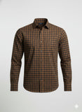 Classic Brown Checkered Cotton Shirt