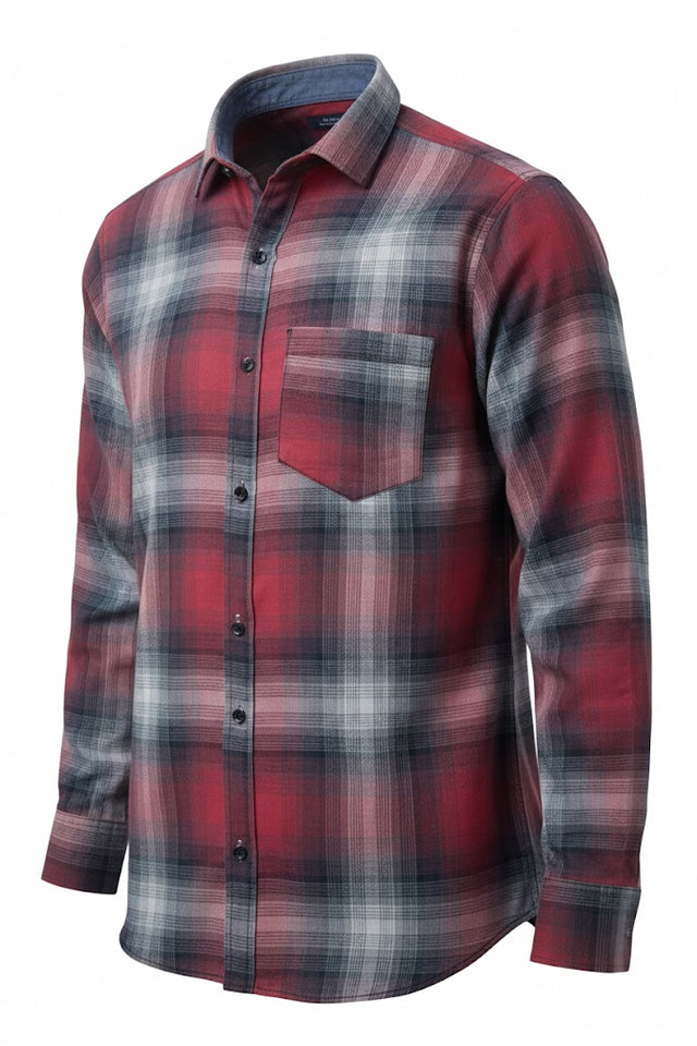 Red,Black & white Premium Checkered Shirt.