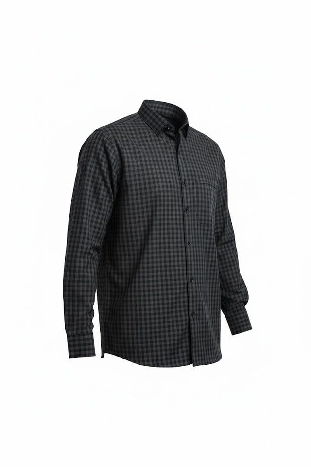 Black & Charcoal Checkered Classic Shirt