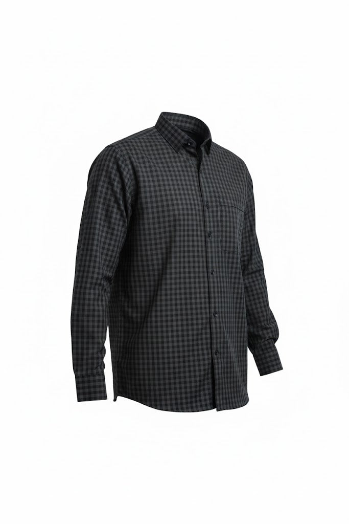 Black & Charcoal Checkered Classic Shirt