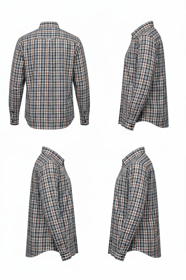 Rust & Black Premium Checkered Shirt