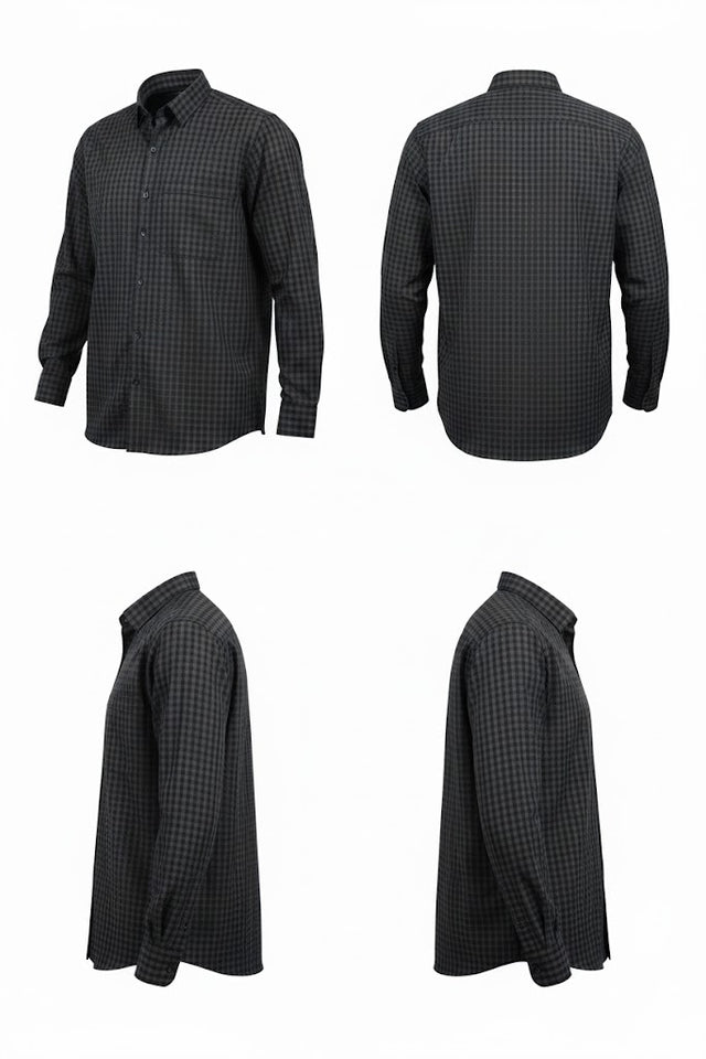 Black & Charcoal Checkered Classic Shirt